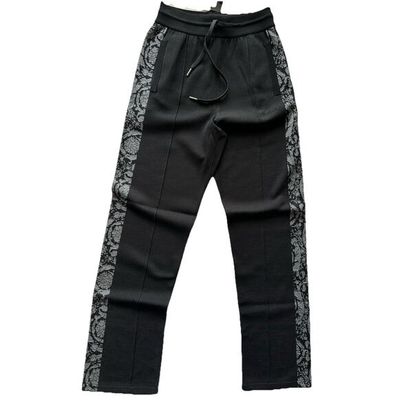 Versace Knit Barocco Jacquard Black Wool/Silk Pants L (50) 1013253 IT NWT $1525 - Picture 9 of 16